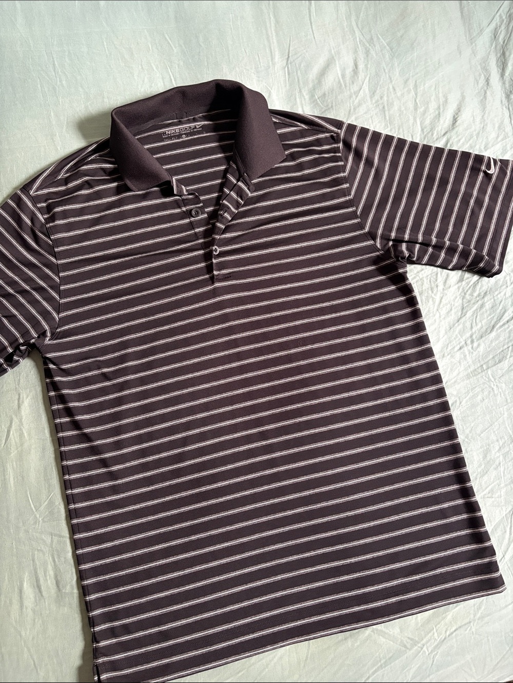 Nike Men's Dri-fit Black Polo with White Stripes